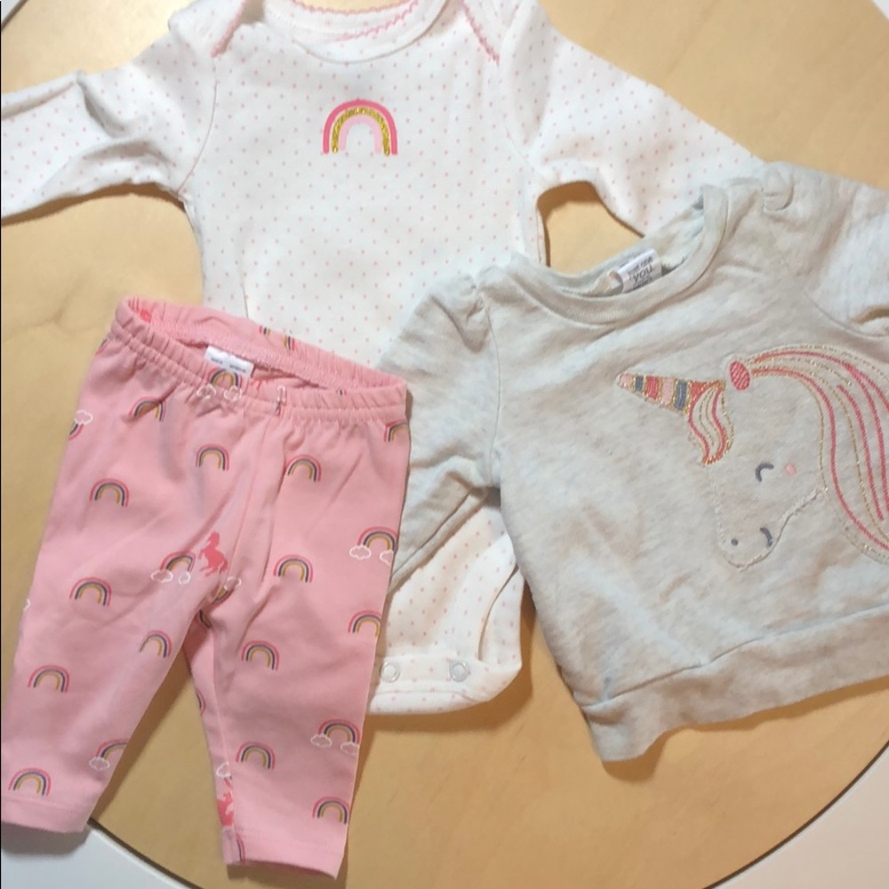 Unicorn rainbows glitter gold set